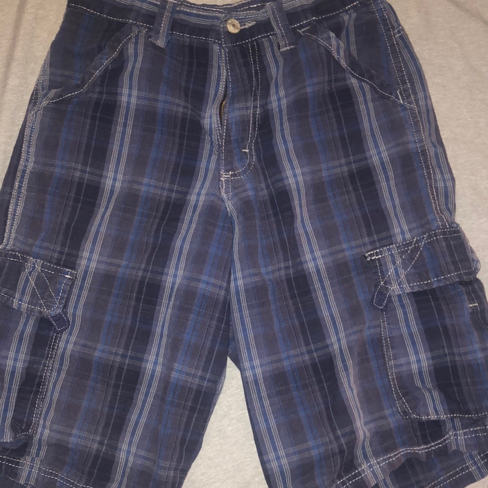 Boys blue plaid shorts